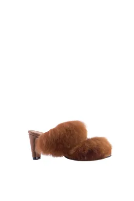 CARLINA CARAMEL ALPACA FUR MULES
