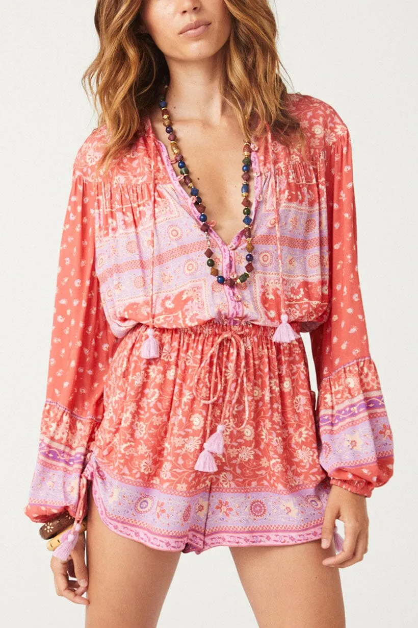 Sunshine Bandit Romper | Cayenne